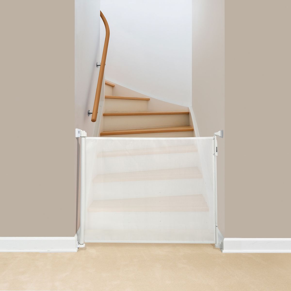 KIDCO - Puerta Seguridad Retract Baranda Blanco 140 Cm Kidco