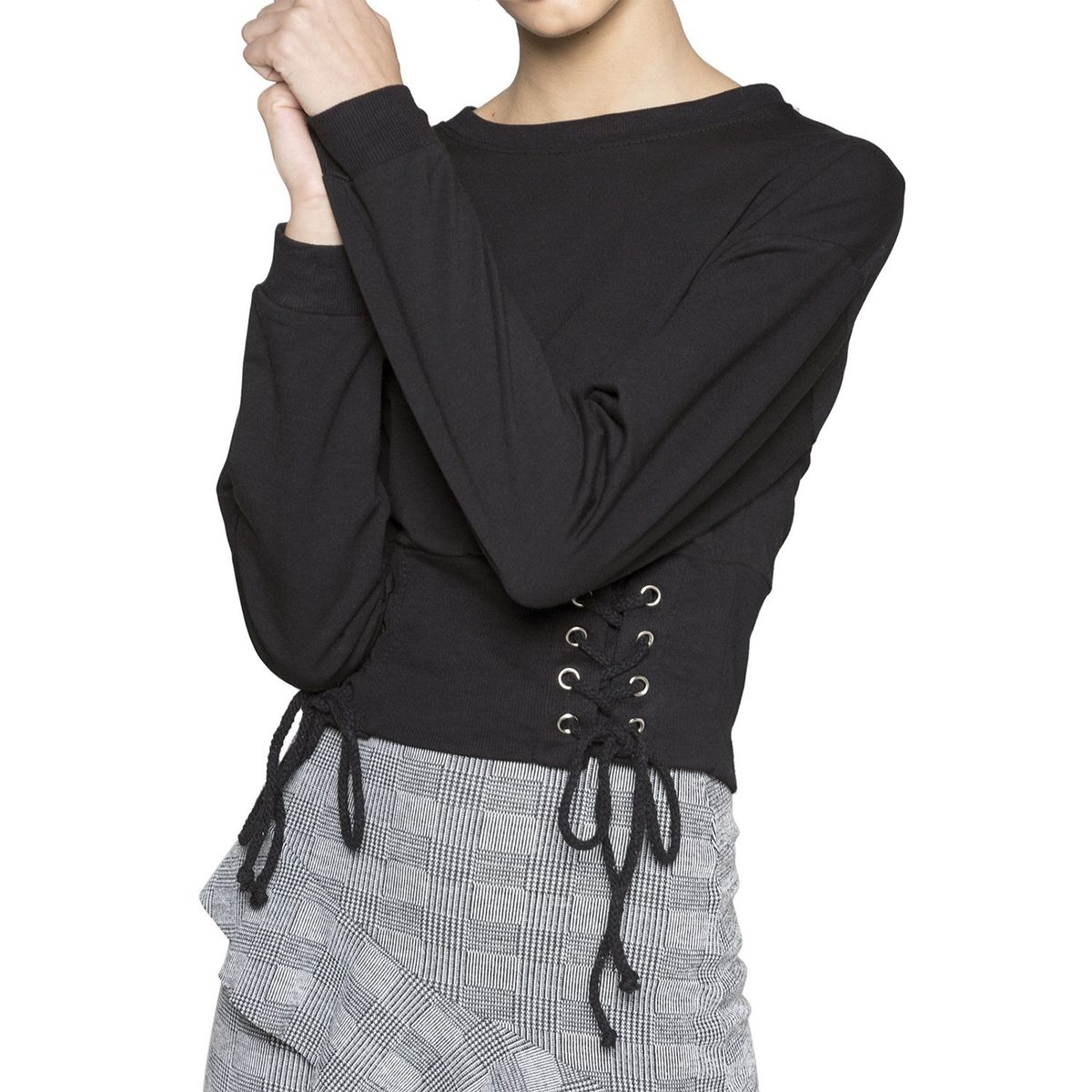 7 5 SETEPONTOCINCO - Polerón Corto Lace-Up En Puño