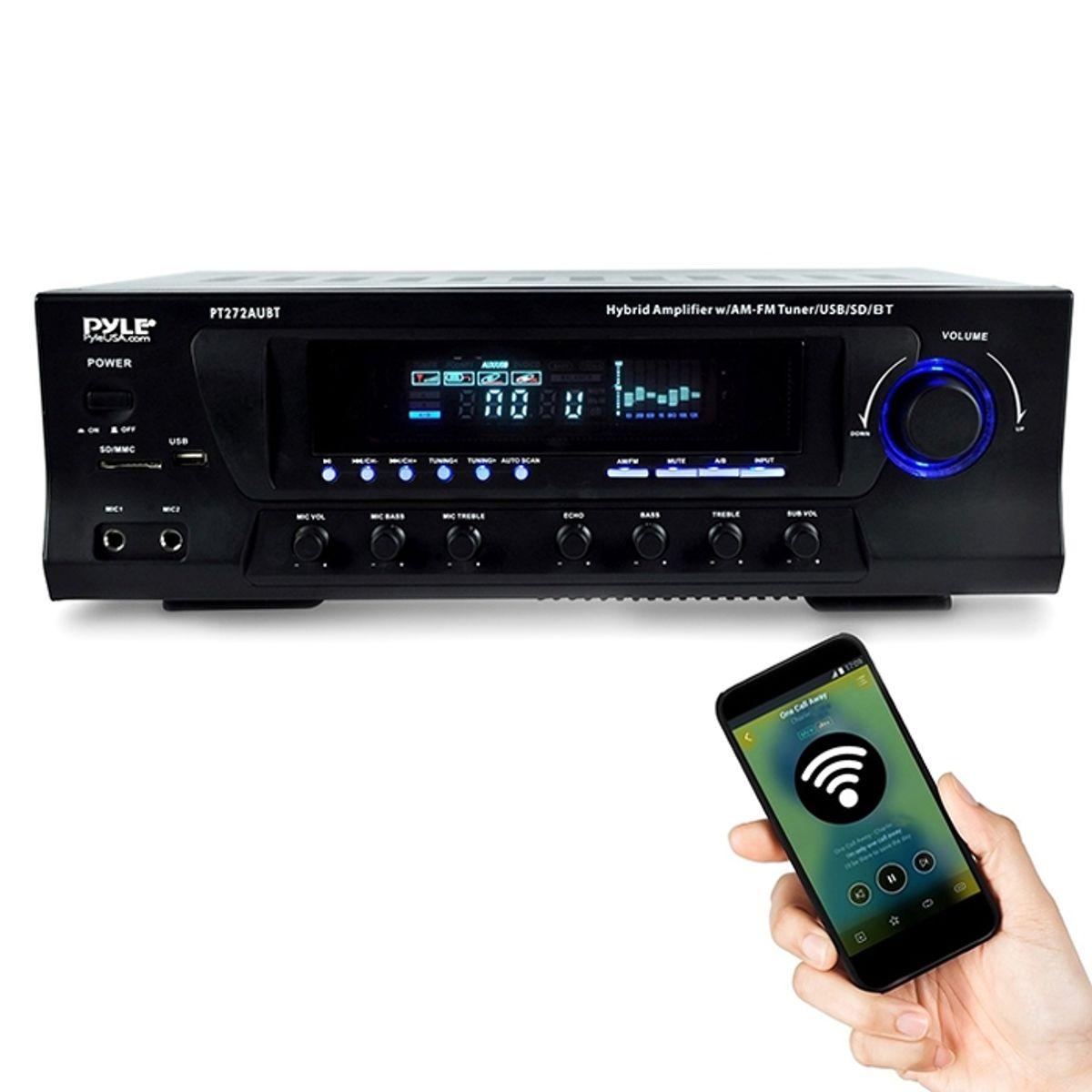 PYLE PURE CLEAN - Receiver Híbrido Con Bluetooth Pt272Aubt