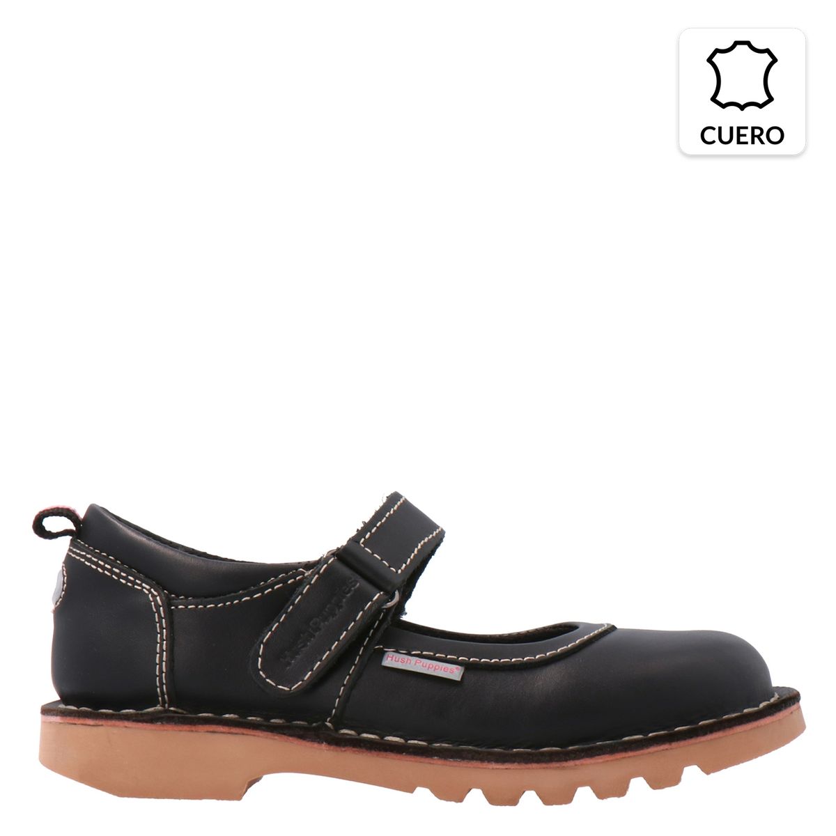 HUSH PUPPIES - Calzado Escolar Niña Cuero Negro (28 a 34) Hush Puppies