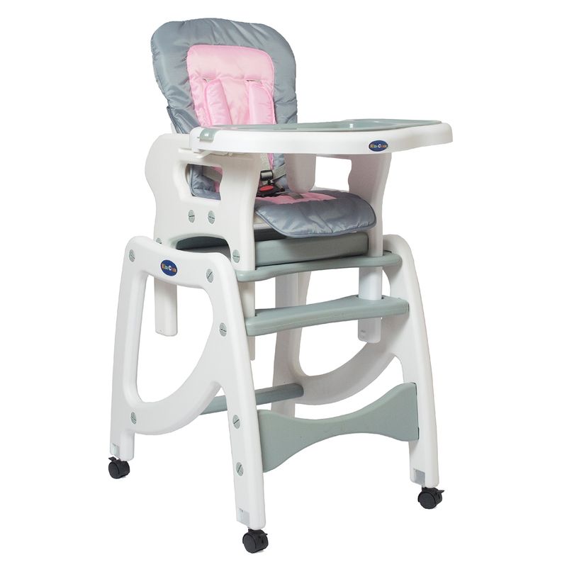 KIDSCOOL - Silla De Comer 3 En 1 Grey/Pink Kidscool