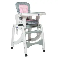 KIDSCOOL - Silla De Comer 3 En 1 Grey/Pink