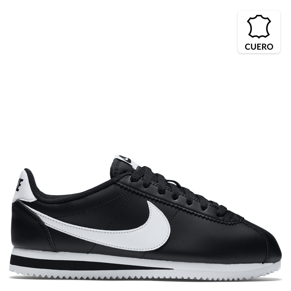 NIKE - Classic Cortez Leather Zapatilla Urbana Mujer Cuero Negro Nike