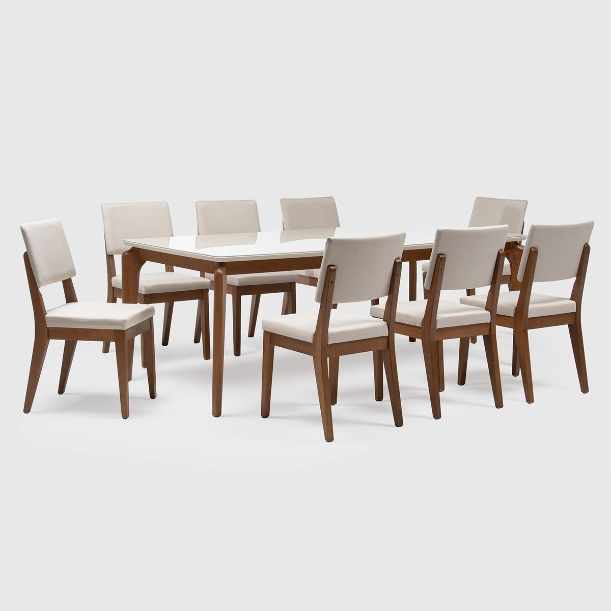 DECOCASA - Juego De Comedor Laurent 2.1+8 Sillas Ella Off Wh Decocasa