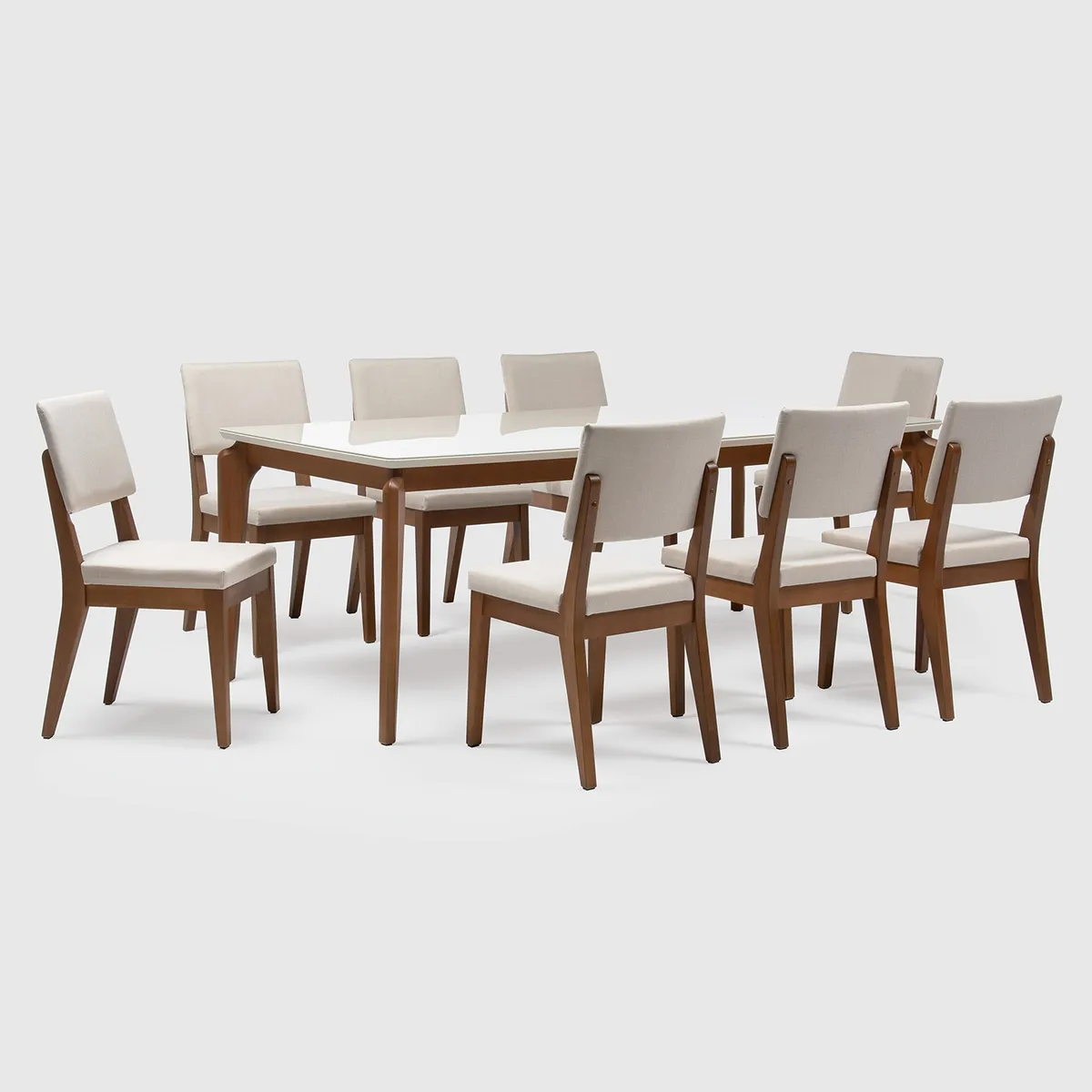 DECOCASA - Juego De Comedor Laurent 2.1+8 Sillas Ella Off Wh Decocasa