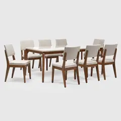 DECOCASA - Juego de Comedor Laurent 2.1+8 Sillas Ella Off Wh