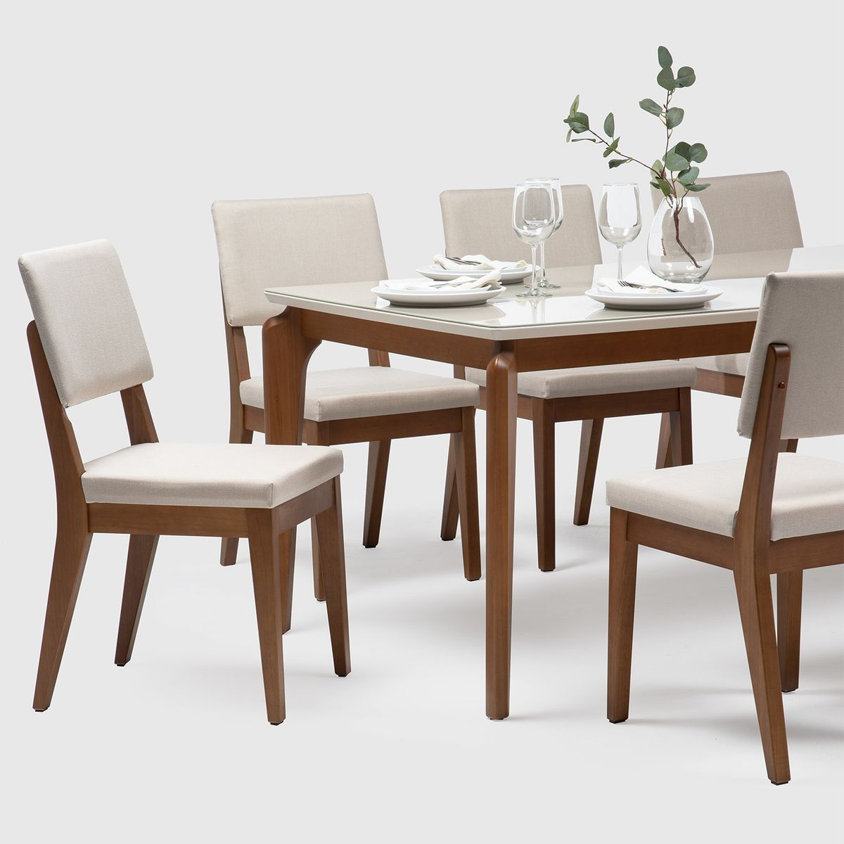 DECOCASA - Juego De Comedor Laurent 2.1+8 Sillas Ella Off Wh Decocasa