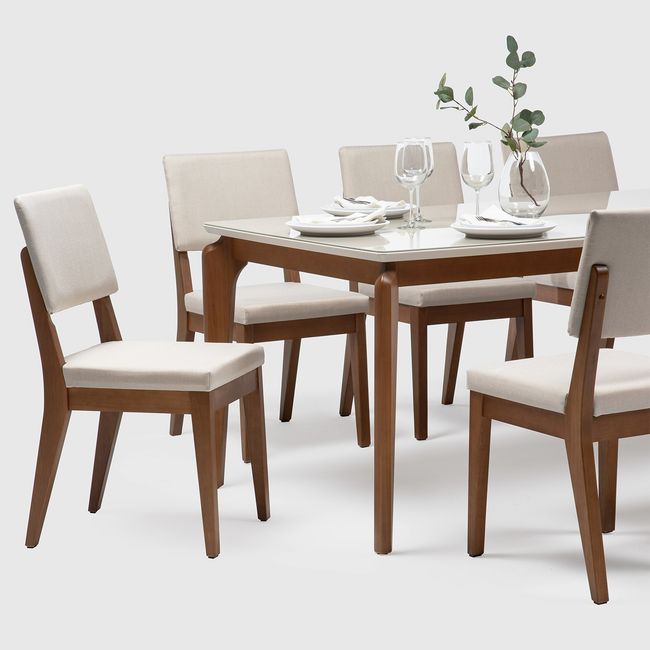 DECOCASA - Juego de Comedor Laurent 2.1+8 Sillas Ella Off Wh Decocasa
