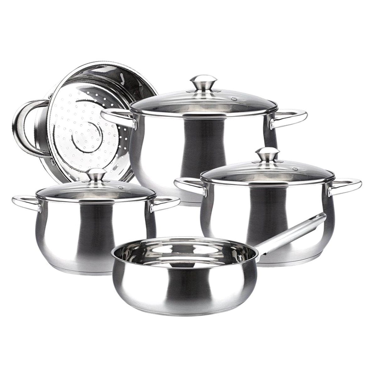 MARMICOC - Batería De Cocina De Acero Frutillar 8 Piezas Marmicoc