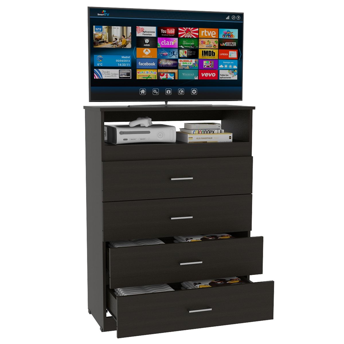 TUHOME - Cómoda 4 Cajones Wengue Tuhome