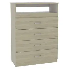 TUHOME - Cómoda 4 Cajones Rovere Blanco