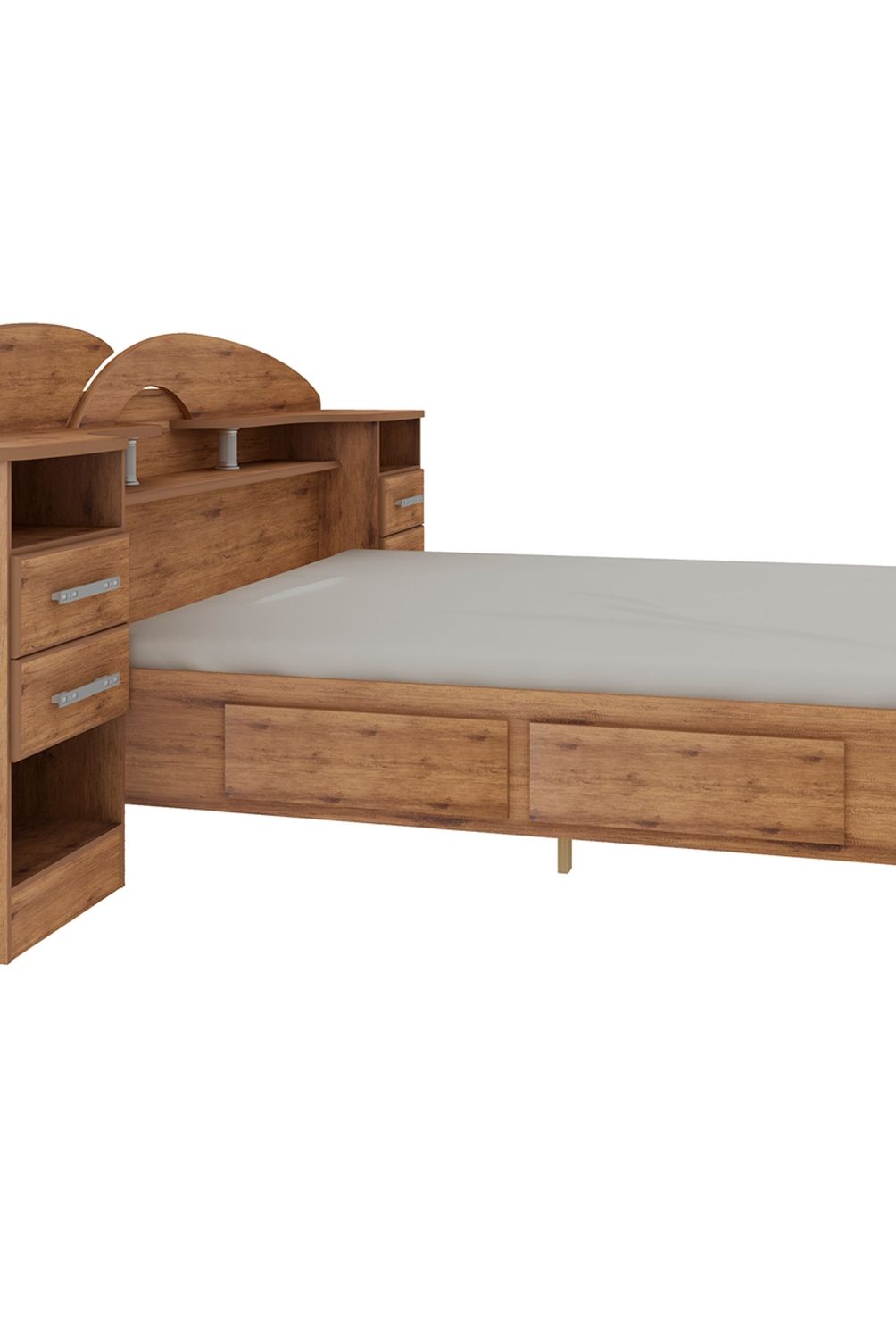 DECOCASA - Cama Elite 2 Plazas + Veladores Amaderado Decocasa
