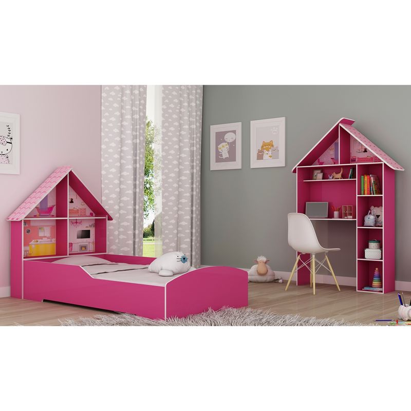 DECOCASA - Combo Casinha Cama + Escritorio Decocasa