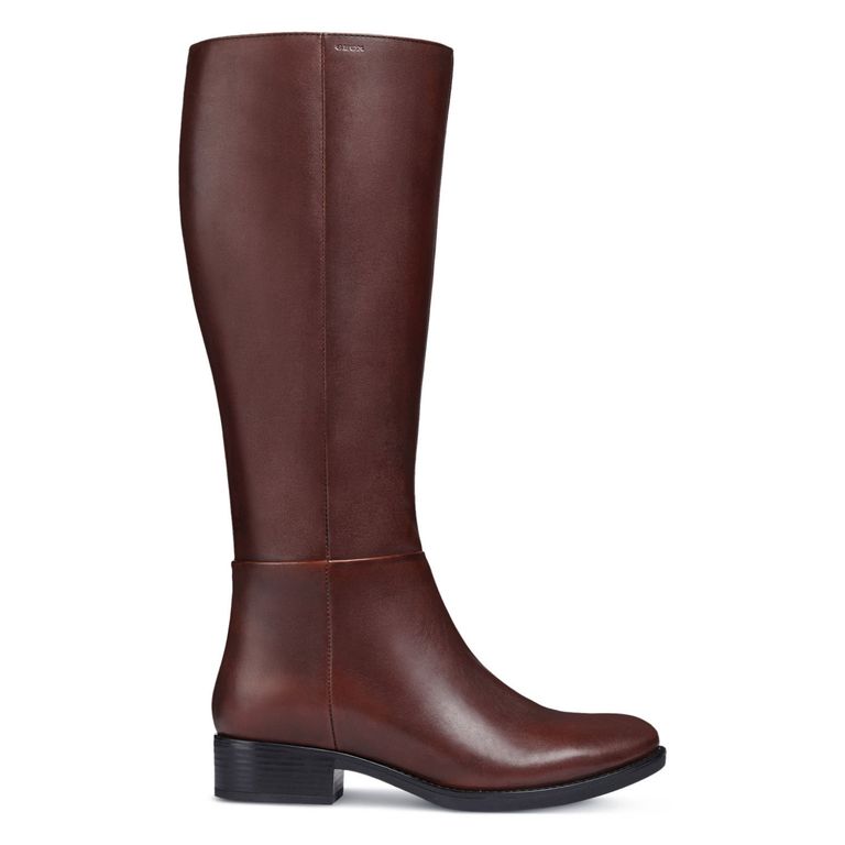 Bota Larga Mujer Cuero Café