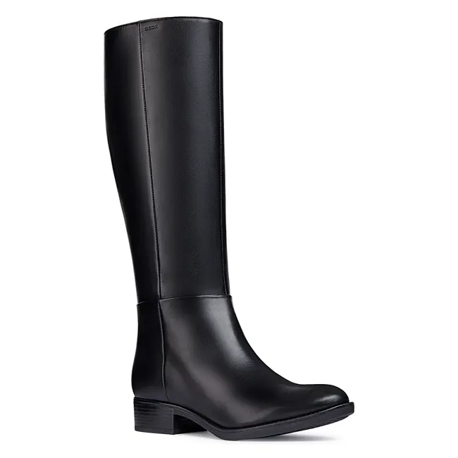 GEOX - Bota Larga Mujer Cuero Negra Geox