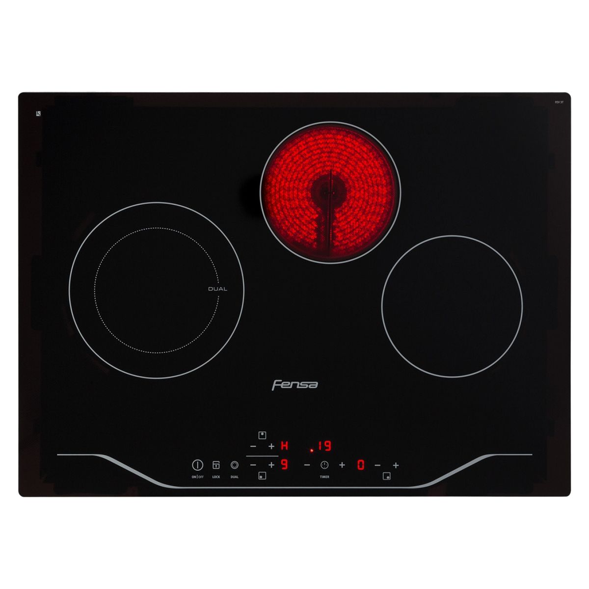 FENSA - Encimera Vitrocerámica 3 Quemadores Fev 3T Fensa