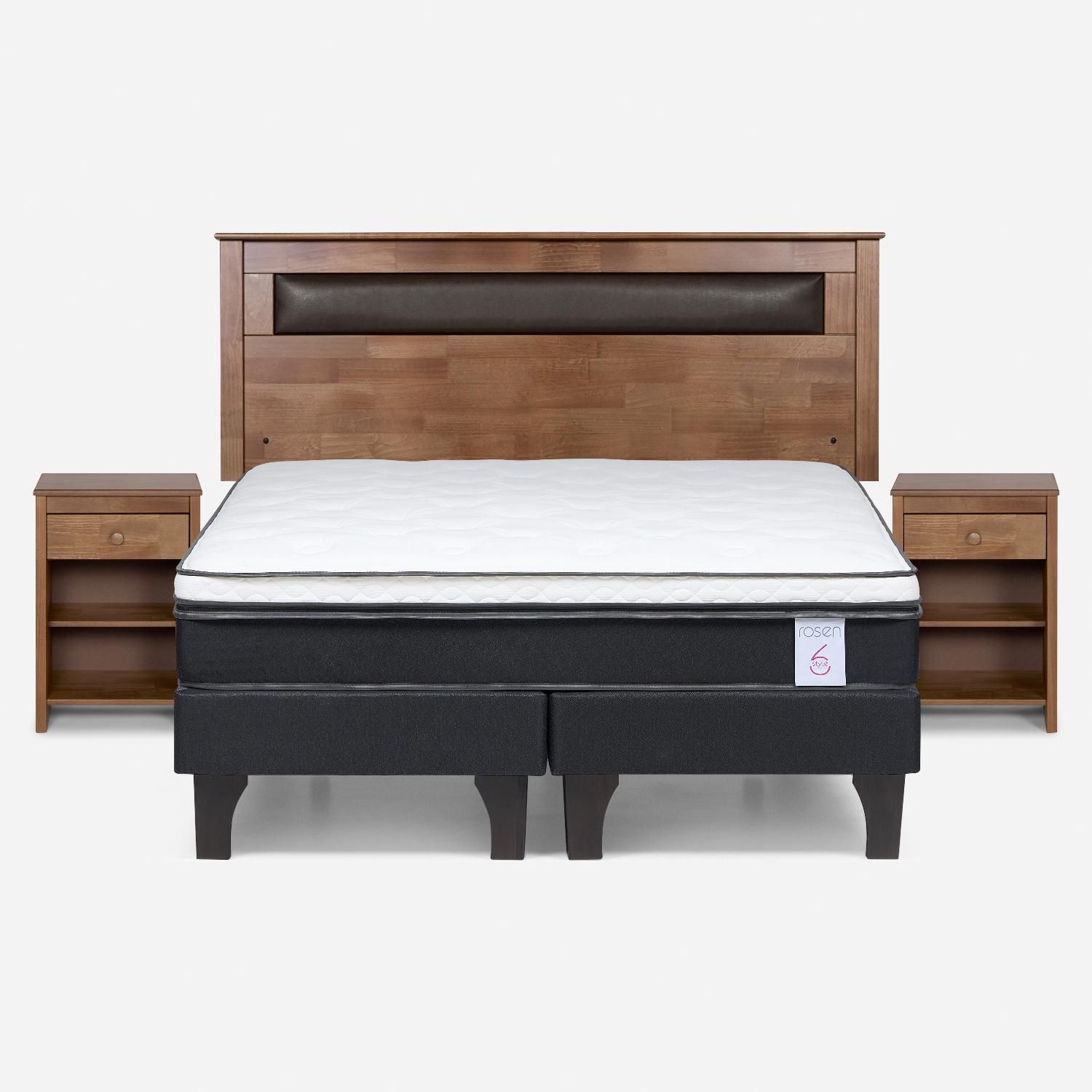 ROSEN Cama Europea New Style 6 2 Plazas x 2.00 mt Base Dividida +