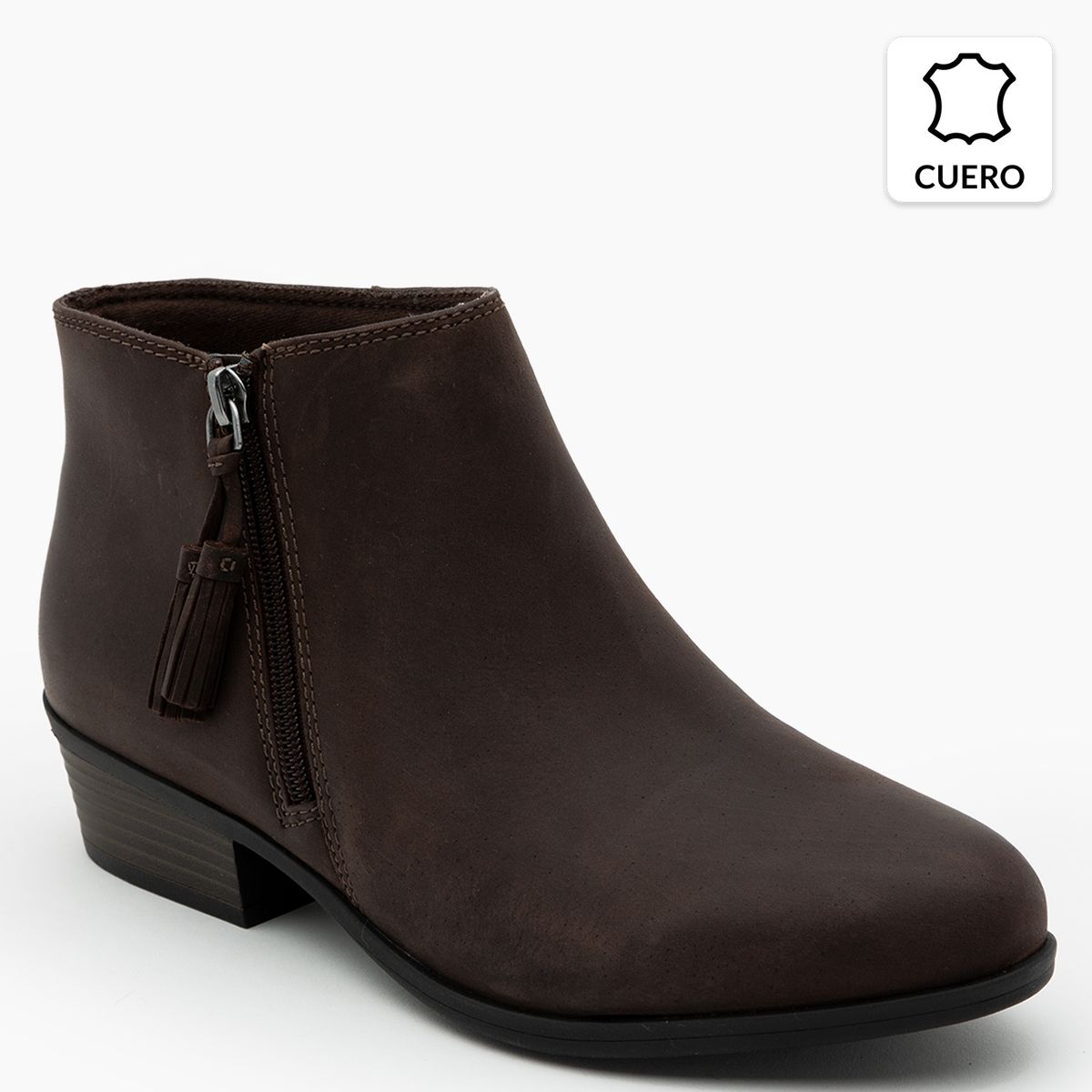 CLARKS - Botin Cuero Mujer Marron