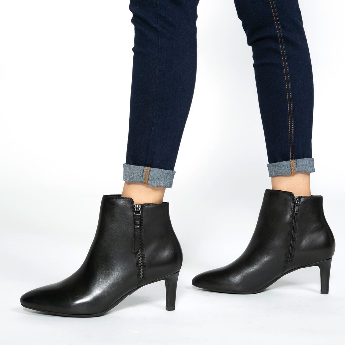 CLARKS - Botín Mujer Cuero Negro