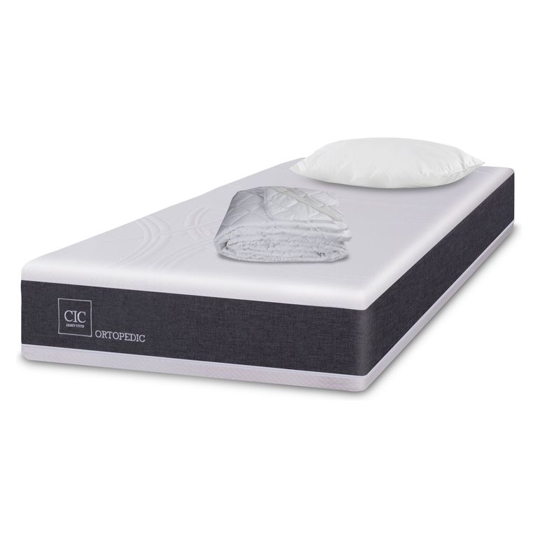 CIC Colchón Ortopedic 1.5 Plazas X 1.90Mt + 1 Almohada + Cubre Colchón