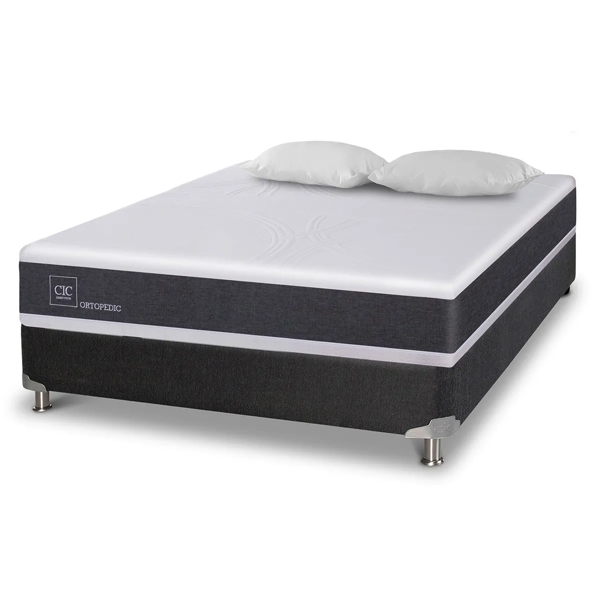 CIC - Cama Box Spring Ortopedic 2 plazas X 2.00Mt Base Normal CIC