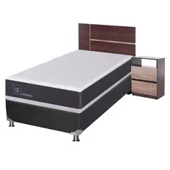 CIC - Box Spring Ortopedic Black 1.5 Plazas Base Normal 105x200 cm + Muebles Enio