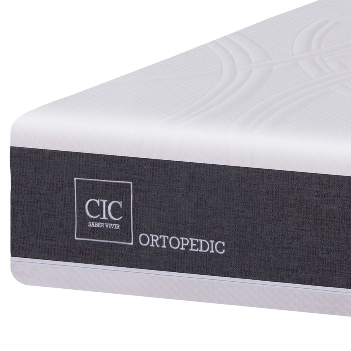 CIC - Box Spring Ortopedic Black 1.5 Plazas Base Normal 105x200 cm + Muebles Enio Cic