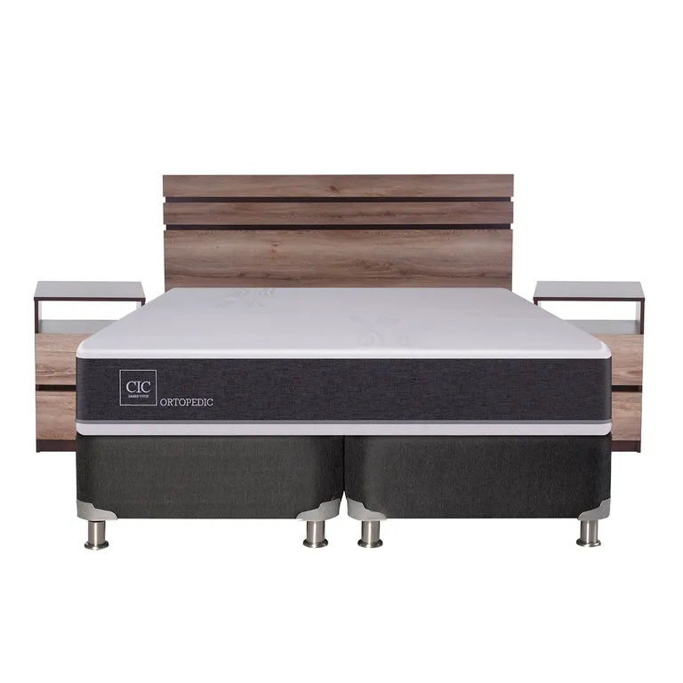 CIC Box Spring Ortopedic King Base Dividida 180x200 cm + Muebles Ares