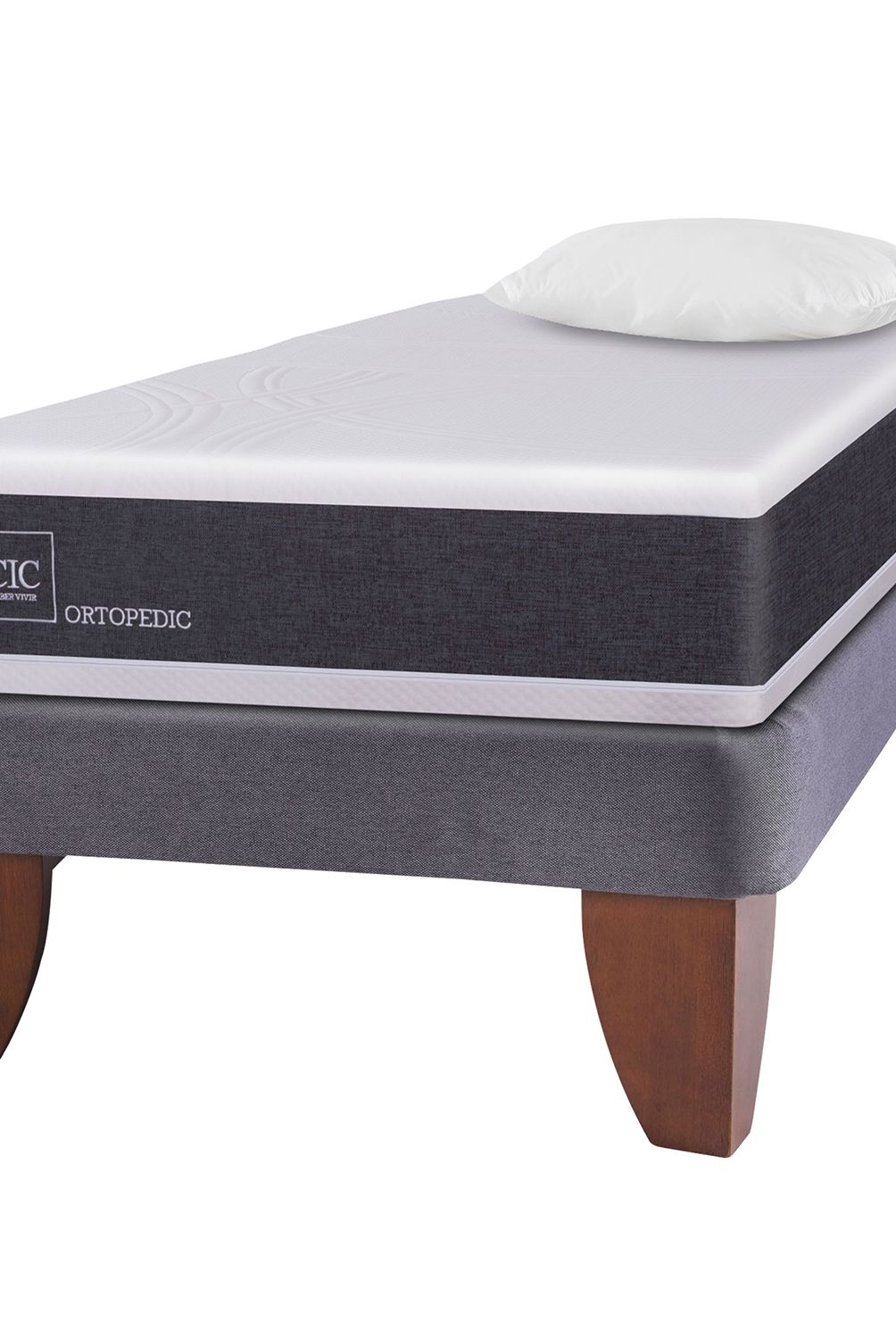 CIC - Cama Europea Ortopedic 1 Plaza Base Normal 90X200 Cm + Almohada Cic
