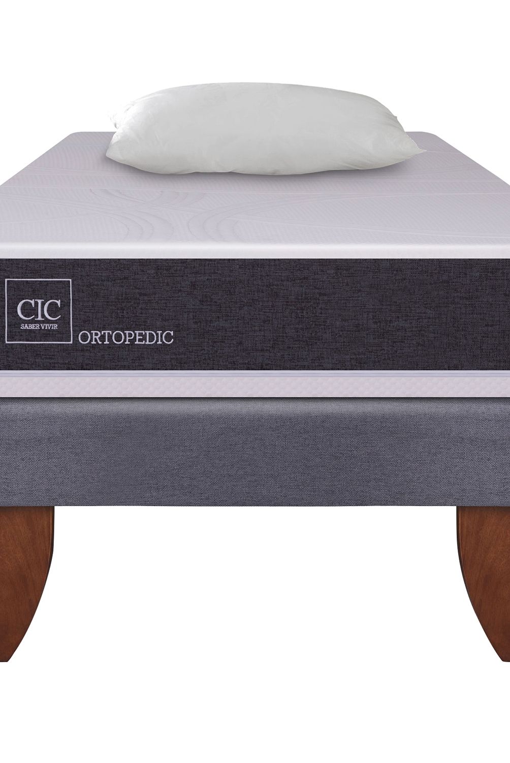 CIC - Cama Europea Ortopedic 1 Plaza Base Normal 90X200 Cm + Almohada Cic