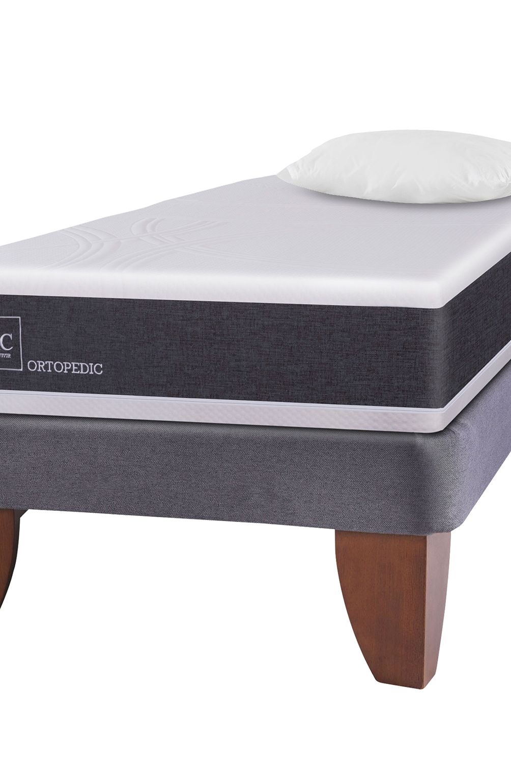 CIC - Cama Europea Ortopedic 1.5 Plazas Base Normal 105X200 Cm + Almohada Cic