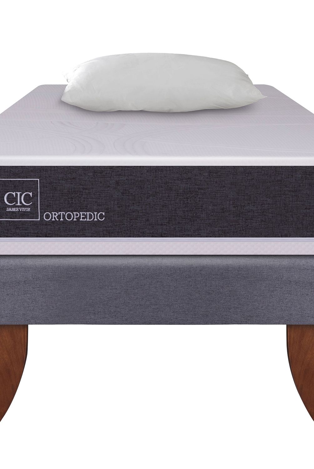 CIC - Cama Europea Ortopedic 1.5 Plazas Base Normal 105X200 Cm + Almohada Cic