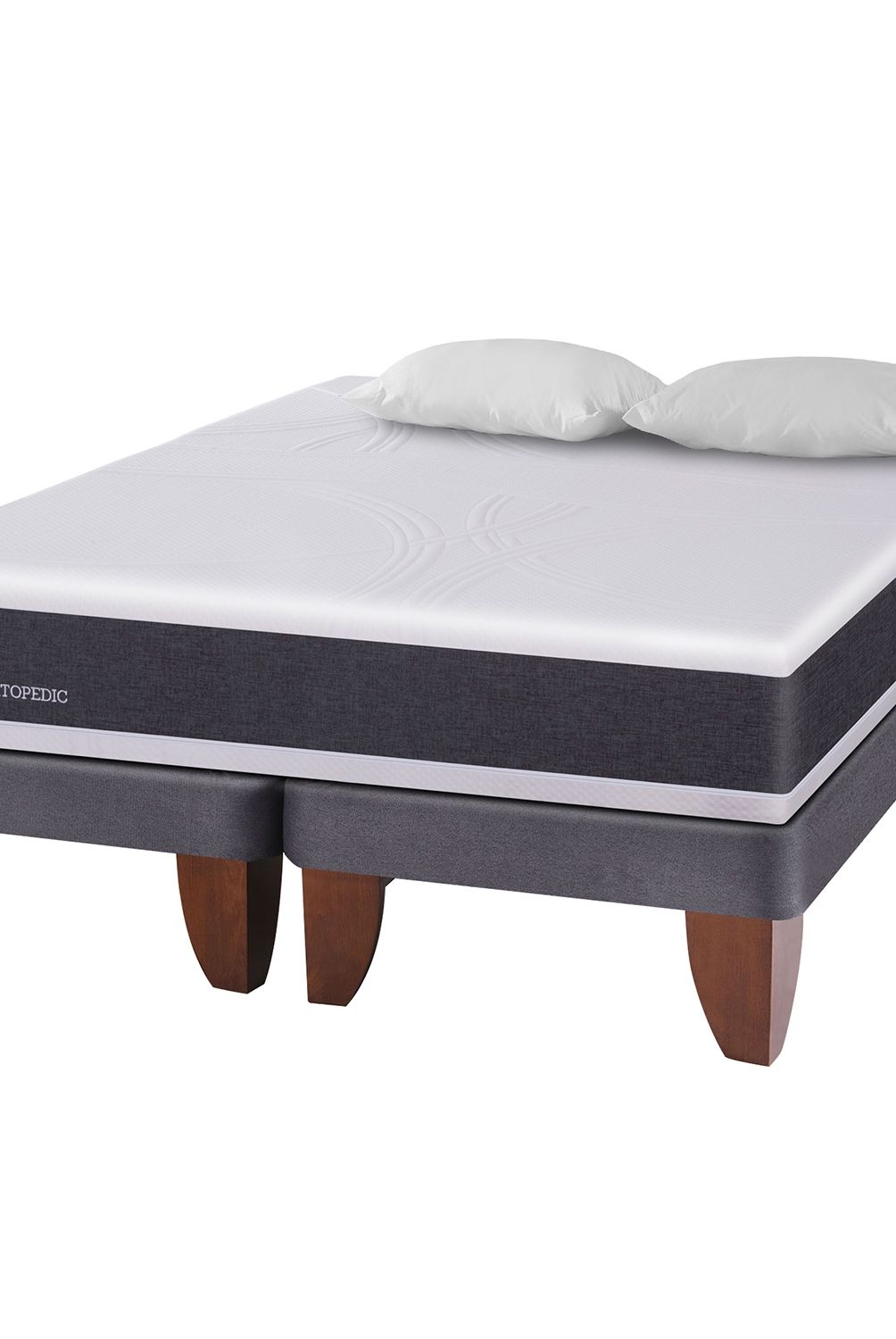 CIC - Cama Europea Ortopedic King Base Dividida 180X200 Cm + Almohadas Cic