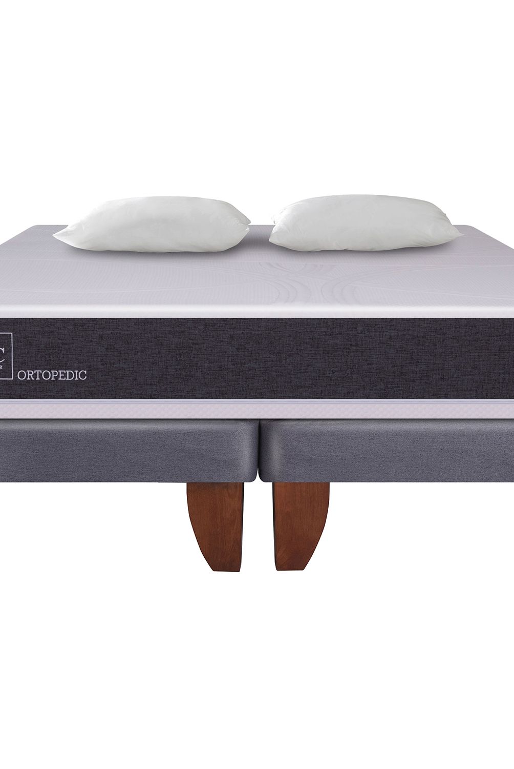 CIC - Cama Europea Ortopedic King Base Dividida 180X200 Cm + Almohadas Cic