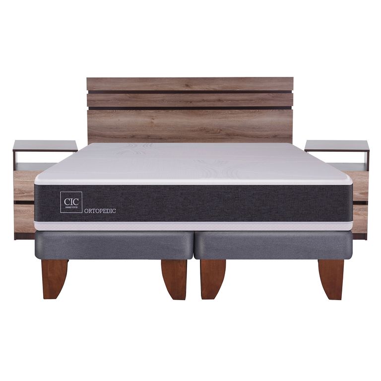 CIC Cama Europea Ortopedic 2 Plazas Base Dividida 150X200 Cm + Muebles Ares