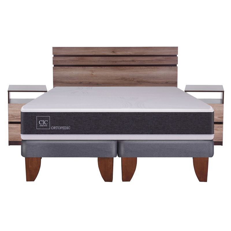 CIC - Cama Europea Ortopedic 2 Plazas Base Dividida 150X200 Cm + Muebles Ares Cic