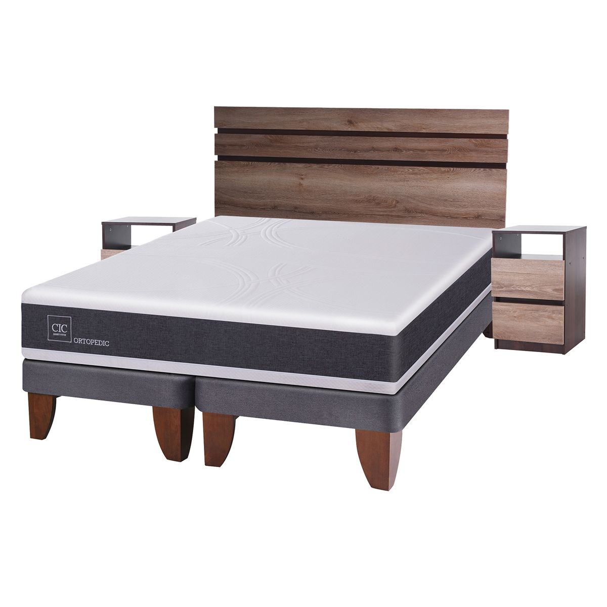 CIC - Cama Europea Ortopedic King + Muebles Ares Cic