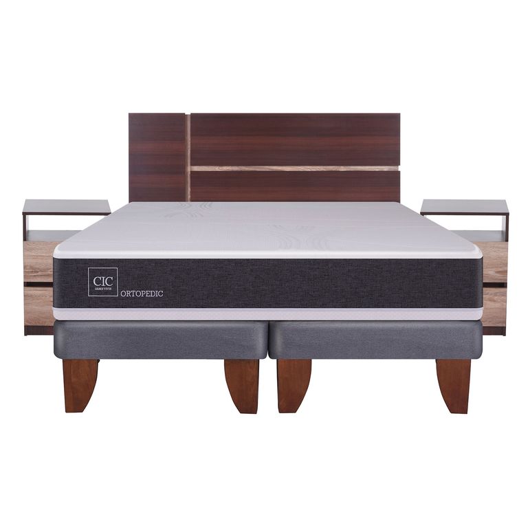 CIC Cama Europea Ortopedic King Base Dividida 180X200 Cm + Muebles Enio