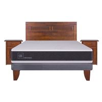 Cama Europea Ortopedic 2 Plazas Base Normal 150X200 Cm + Muebles Milán