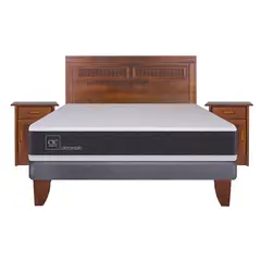 CIC - Cama Europea Ortopedicedic 2 Plazas Base Normal 150X200 Cm + Muebles Milán