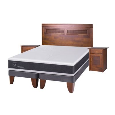 Imagen 2 del producto Cama Europea NewOrtopediced 2 Plazas + Respaldo + 2 Veladores