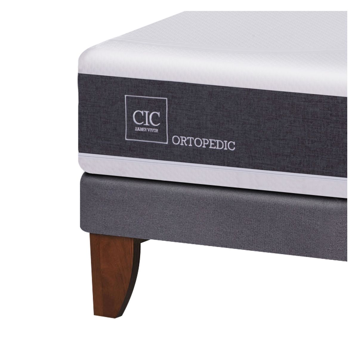 CIC - Cama Europea Ortopedic 2 Plazas Base Normal Milán + Almohadas Cic