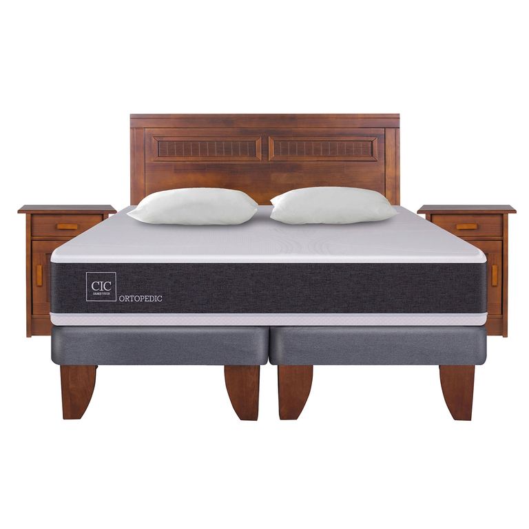 CIC Cama Europea Ortopedic 2 Plazas Bd 150 X 200 Cm + Almohadas