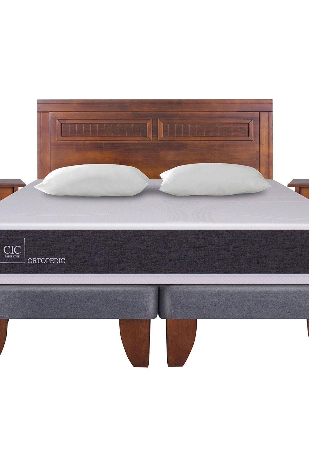 CIC - Cama Europea Ortopedic 2 Plazas Bd 150 X 200 Cm + Almohadas Cic