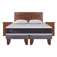 CIC - Cama Europea Ortopedic King Bd 180 X 200 Cm + Muebles Milan + Almohadas