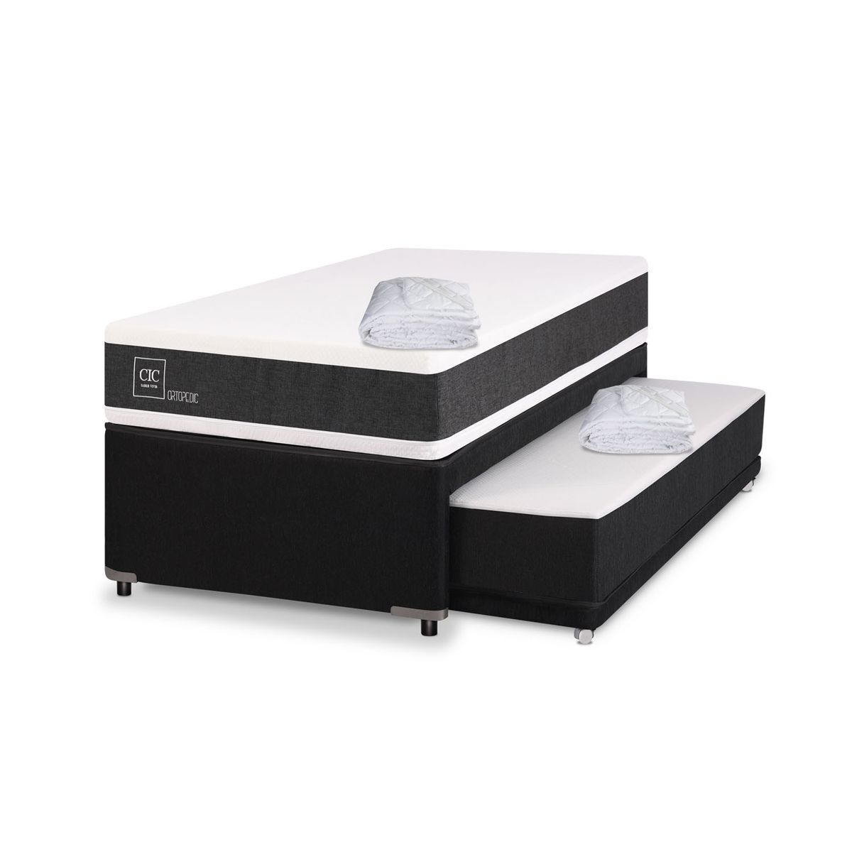 CIC - Cama Nido Divan Cic Ortopedic Black 1.5 Plazas + Cubrecolchón