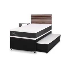 CIC - Cama Nido Ortopedic Black 1.5 Plazas + Muebles Ares