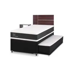 CIC - Cama Nido Ortopedic Black 1.5 Plazas + Mueble Enio