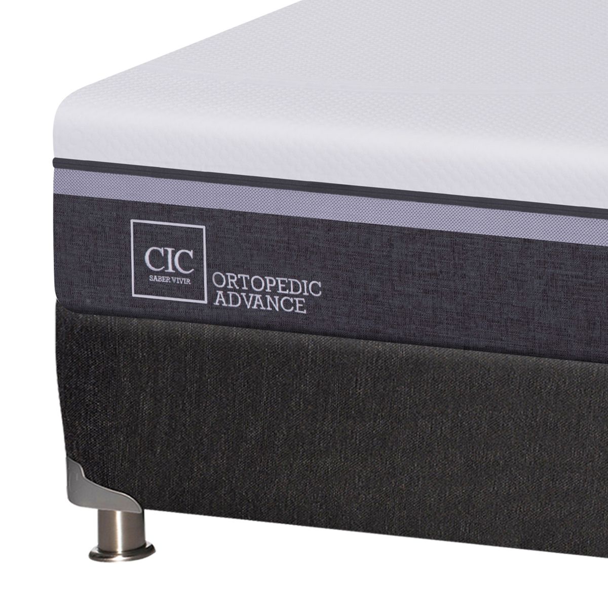 CIC - Box Spring Ortopedic Advance Black 1.5 Plazas Base Normal 105x200 cm + Almohada Cic