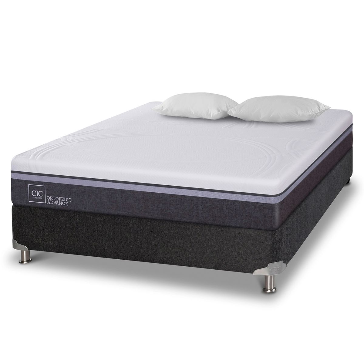 CIC - Box Spring Ortopedic Advance 2 Plazas Base Normal 150x200 cm + Almohadas Cic